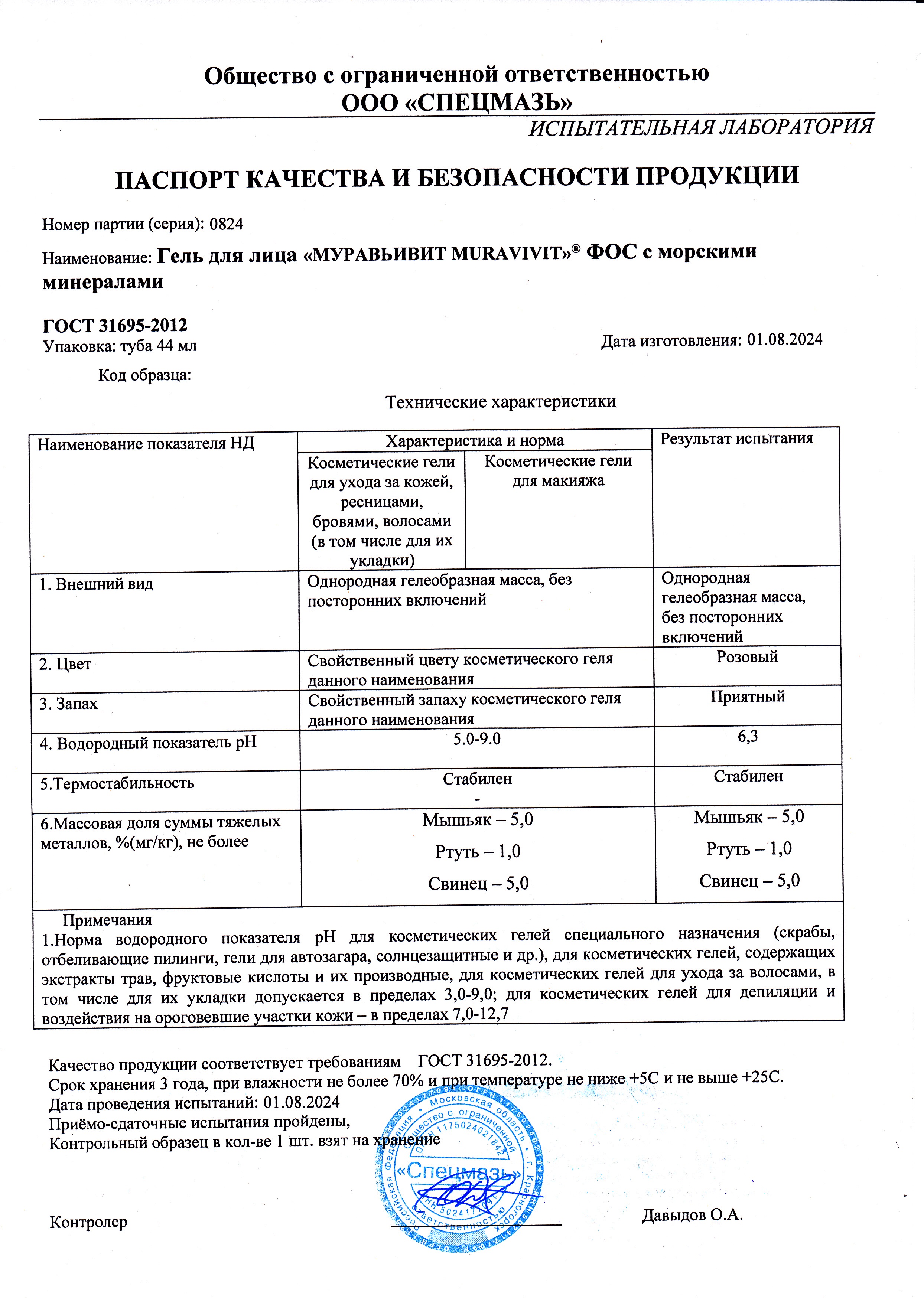 Паспорт №082024